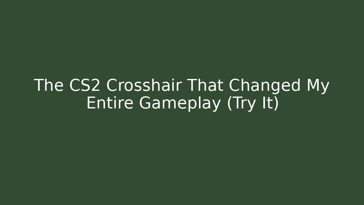 The CS2 Crosshair That Changed My Entire Gameplay (Try It)