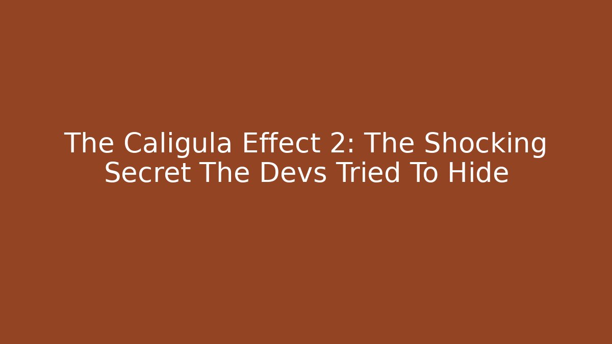 The Caligula Effect 2: The Shocking Secret The Devs Tried To Hide