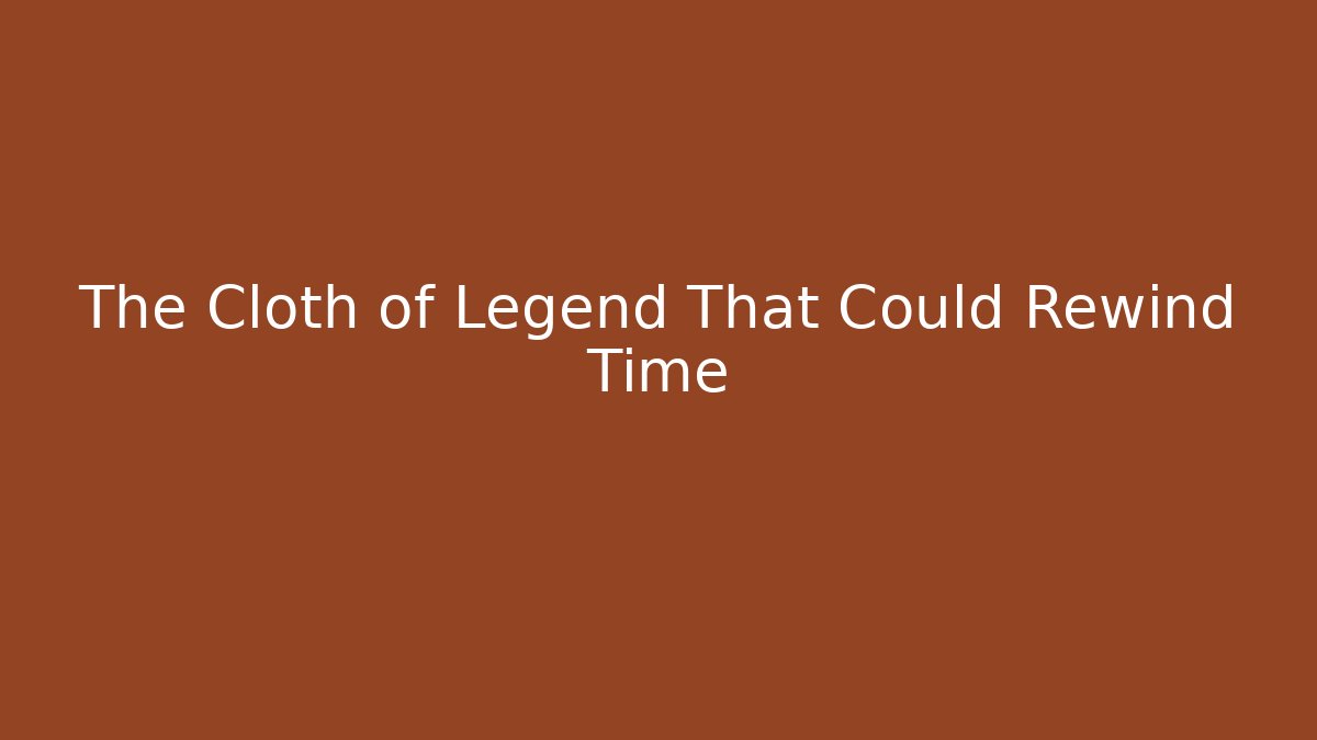 The Cloth of Legend That Could Rewind Time