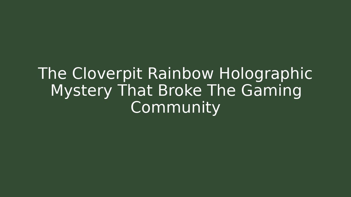 The Cloverpit Rainbow Holographic Mystery That Broke The Gaming Community