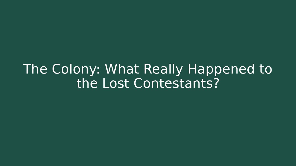 The Colony: What Really Happened to the Lost Contestants?