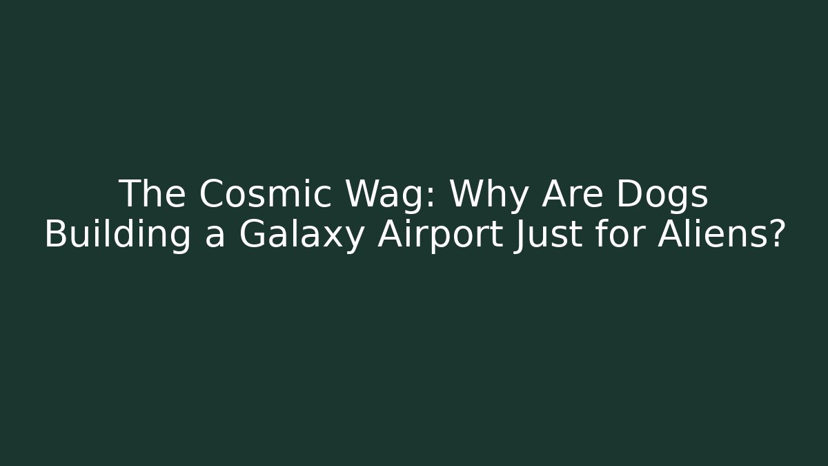 The Cosmic Wag: Why Are Dogs Building a Galaxy Airport Just for Aliens?