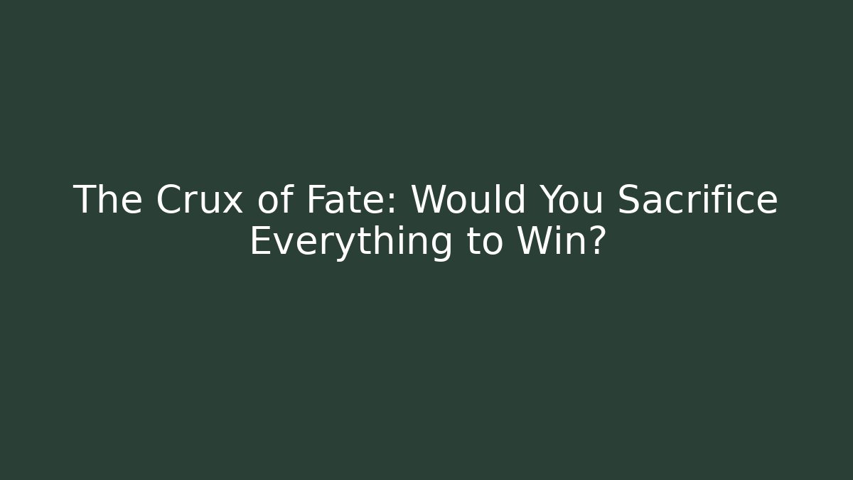 The Crux of Fate: Would You Sacrifice Everything to Win?