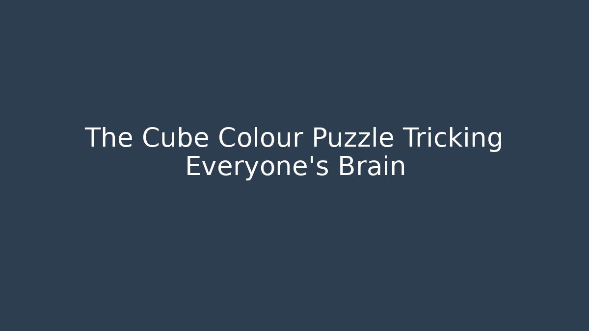The Cube Colour Puzzle Tricking Everyone's Brain - Create More Assets