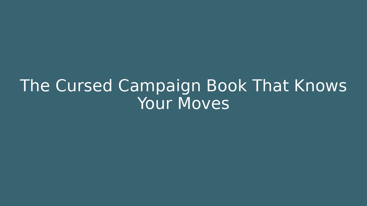 The Cursed Campaign Book That Knows Your Moves - Create More Assets