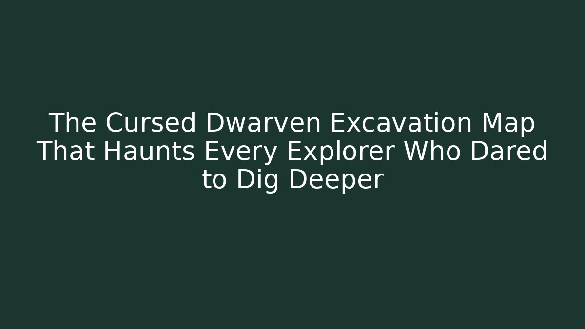 The Cursed Dwarven Excavation Map That Haunts Every Explorer Who Dared to Dig Deeper