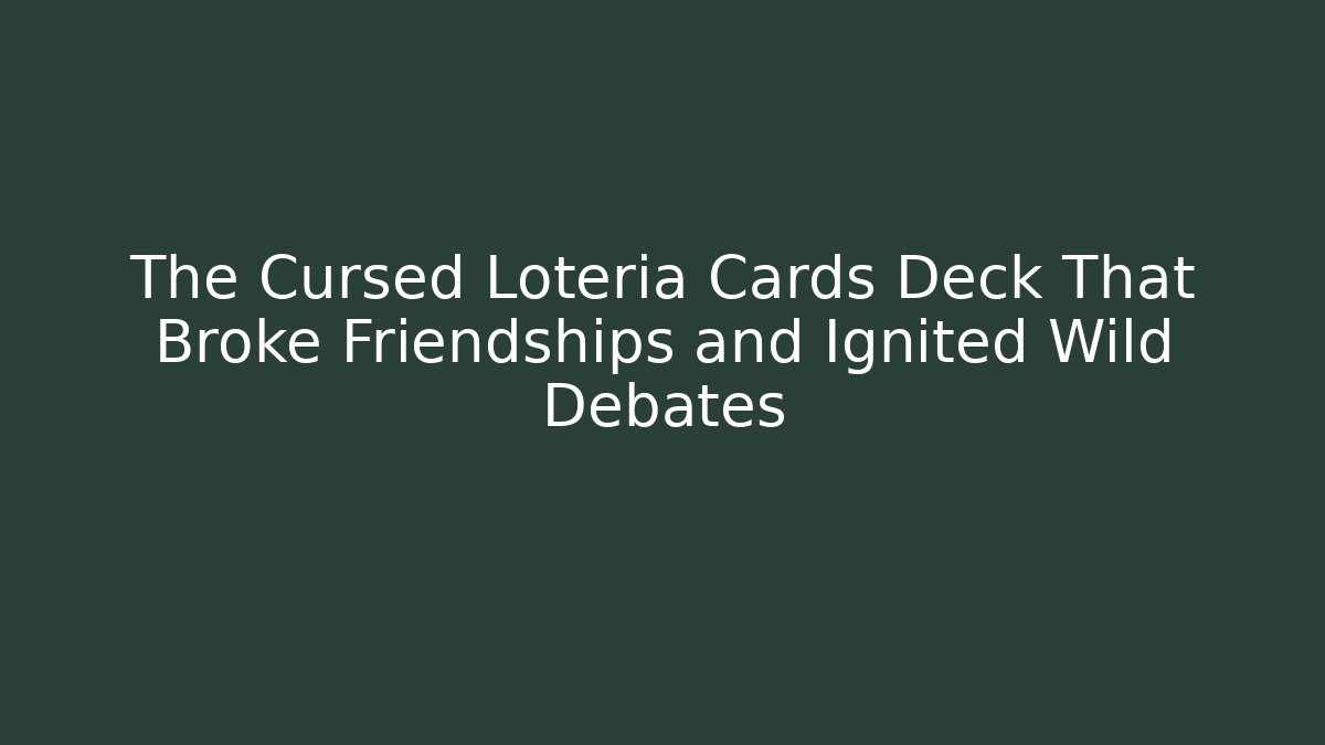 The Cursed Loteria Cards Deck That Broke Friendships and Ignited Wild Debates