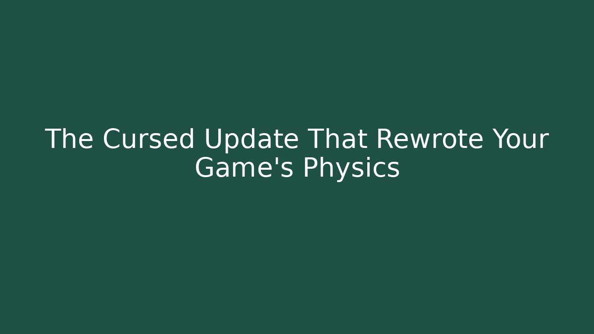 The Cursed Update That Rewrote Your Game's Physics