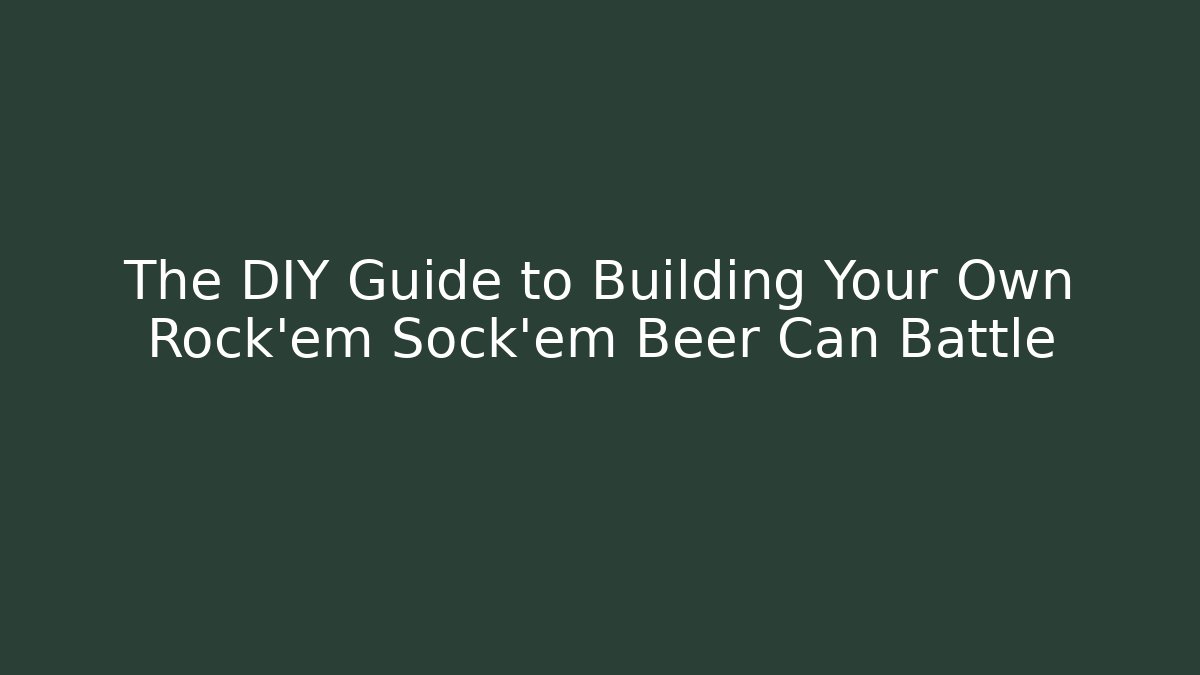 The DIY Guide to Building Your Own Rock'em Sock'em Beer Can Battle