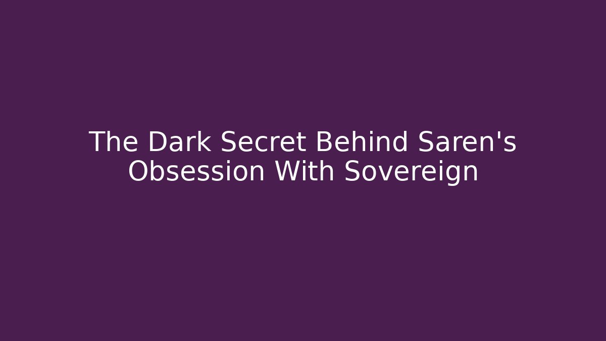 The Dark Secret Behind Saren's Obsession With Sovereign