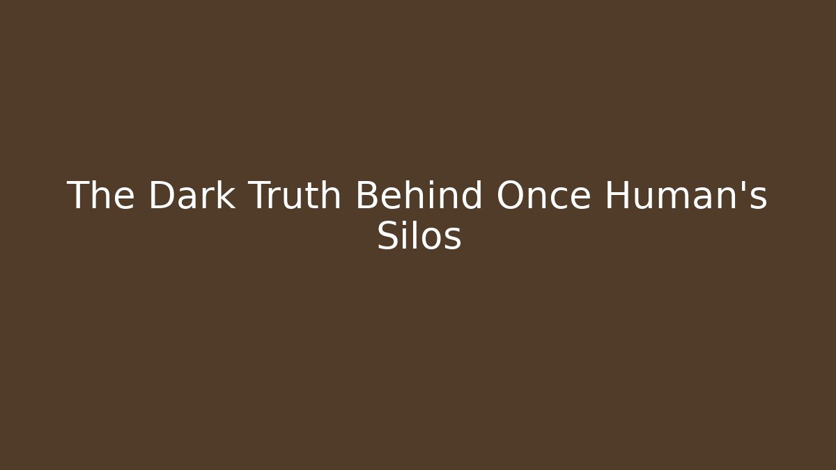 The Dark Truth Behind Once Human's Silos - Create More Assets