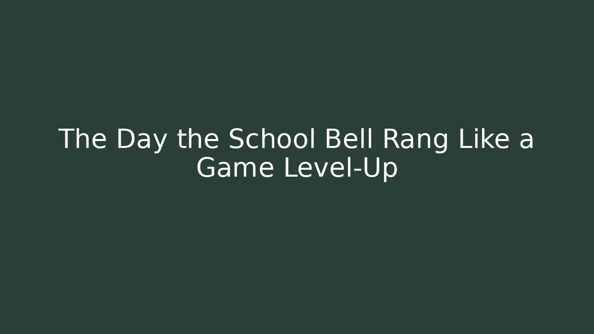 The Day the School Bell Rang Like a Game Level-Up
