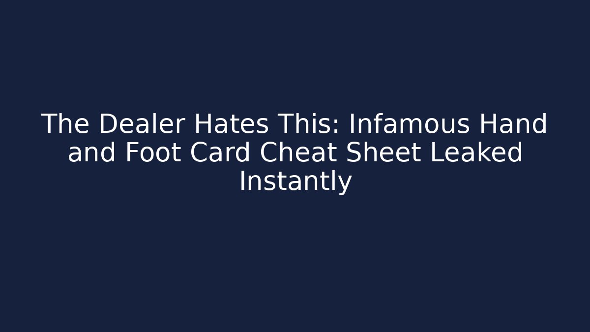 The Dealer Hates This: Infamous Hand and Foot Card Cheat Sheet Leaked Instantly