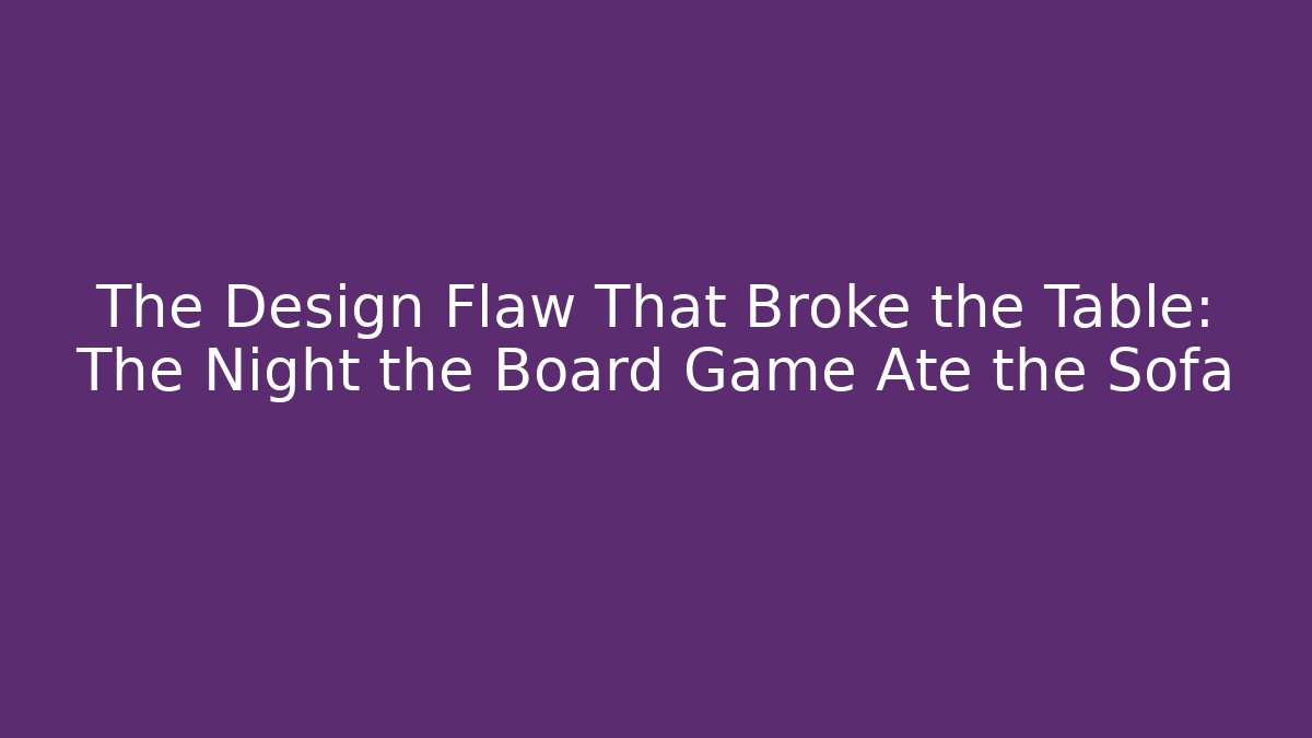 The Design Flaw That Broke the Table: The Night the Board Game Ate the Sofa