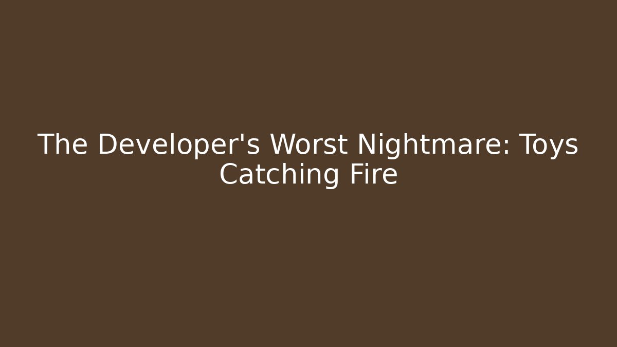 The Developer's Worst Nightmare: Toys Catching Fire