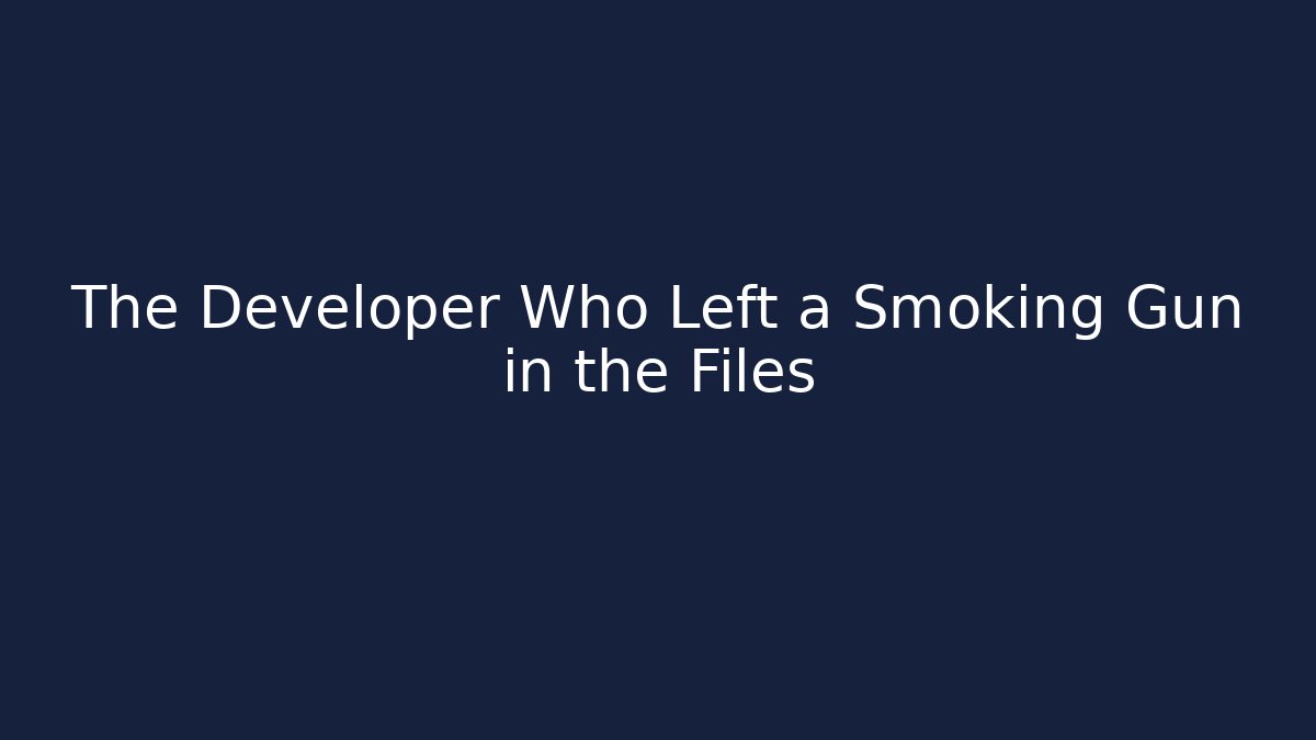 The Developer Who Left a Smoking Gun in the Files - Create More Assets