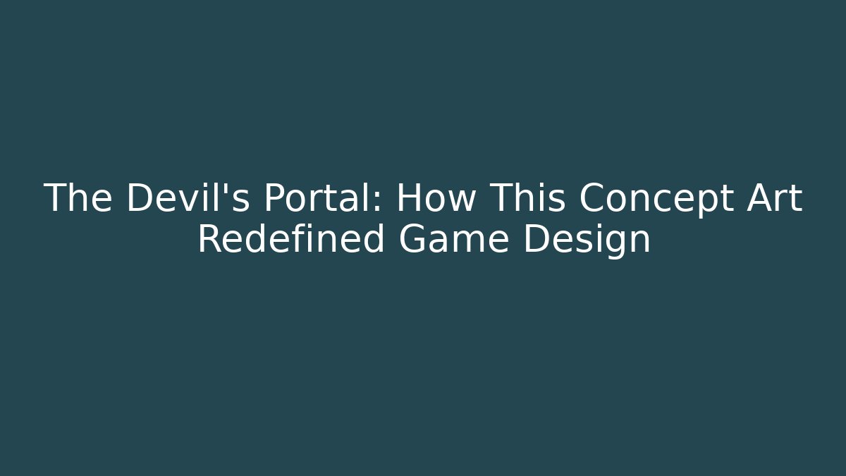 The Devil’s Portal: How This Concept Art Redefined Game Design