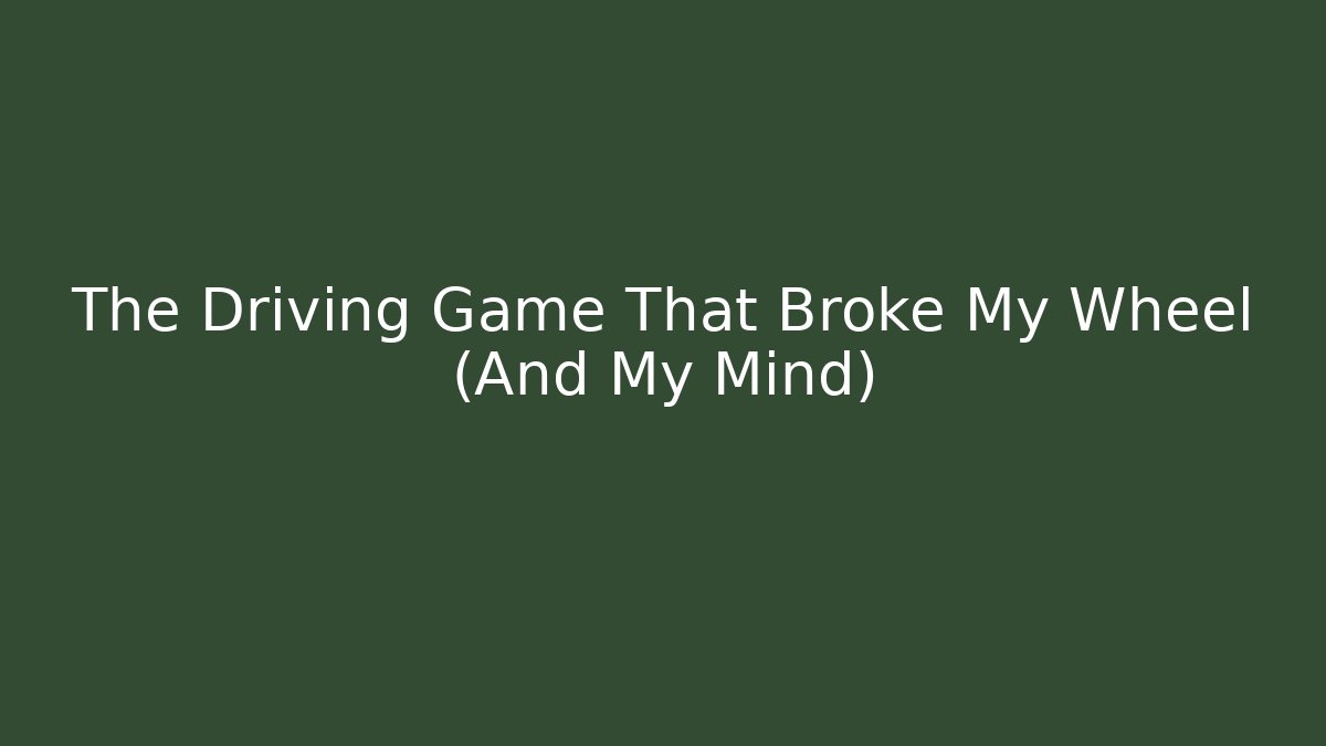 The Driving Game That Broke My Wheel (And My Mind)
