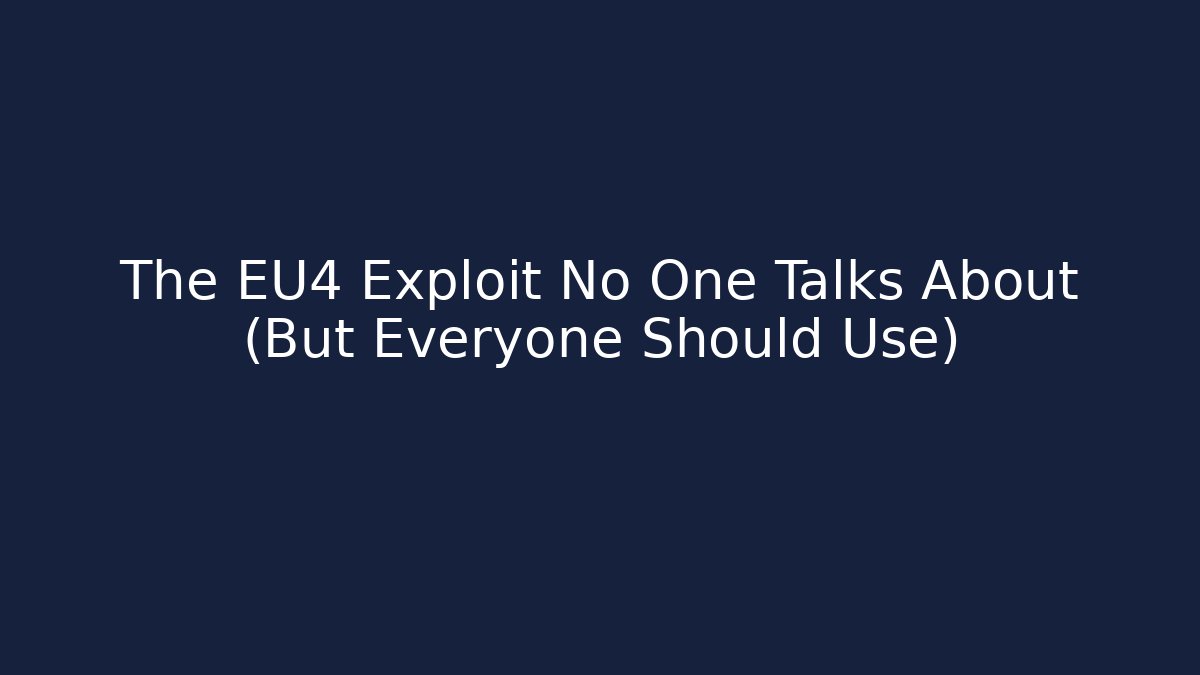 The EU4 Exploit No One Talks About (But Everyone Should Use)