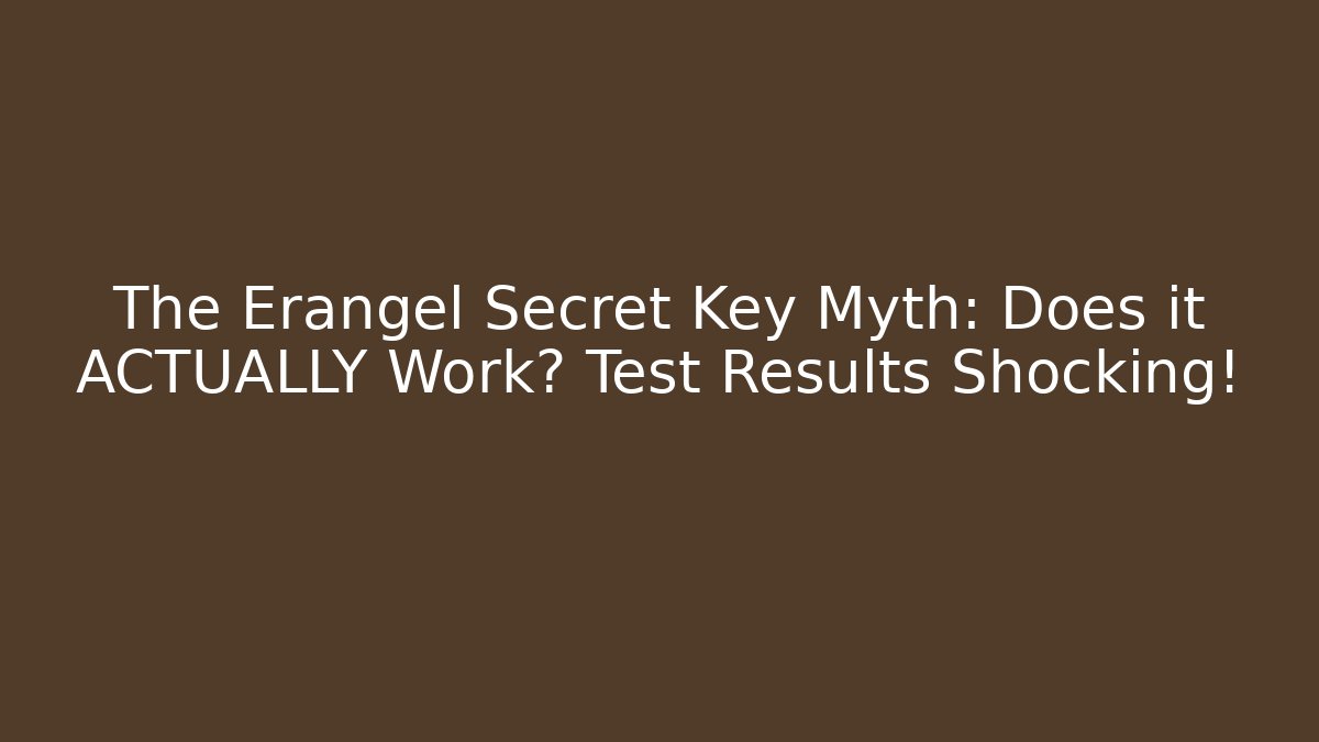 The Erangel Secret Key Myth: Does it ACTUALLY Work? Test Results Shocking!