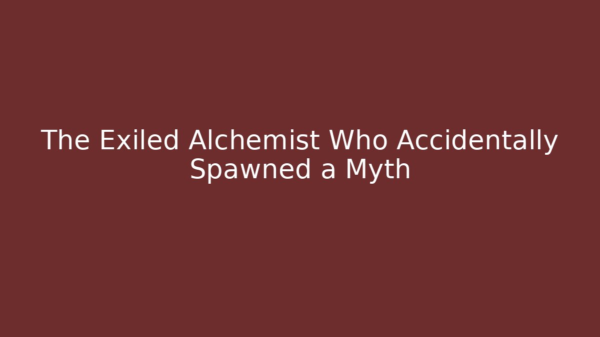The Exiled Alchemist Who Accidentally Spawned a Myth - Create More Assets