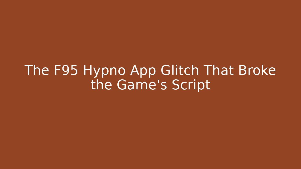 The F95 Hypno App Glitch That Broke the Game's Script