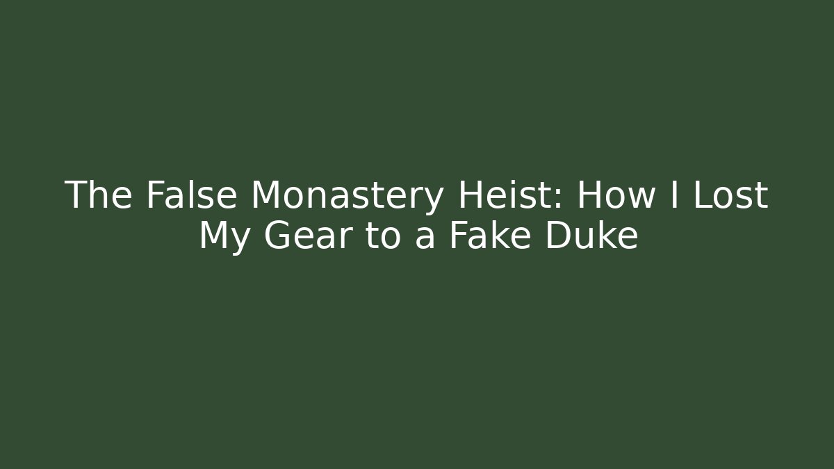 The False Monastery Heist: How I Lost My Gear to a Fake Duke