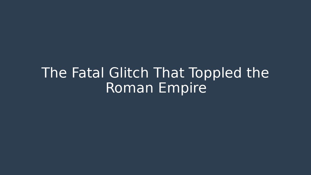 The Fatal Glitch That Toppled the Roman Empire