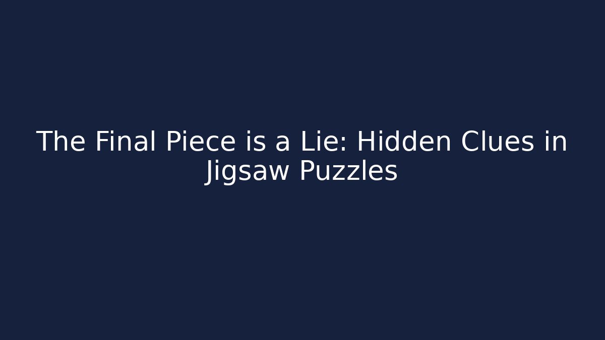 The Final Piece is a Lie: Hidden Clues in Jigsaw Puzzles