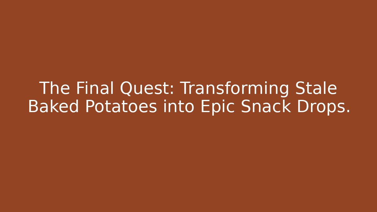 The Final Quest: Transforming Stale Baked Potatoes into Epic Snack Drops.