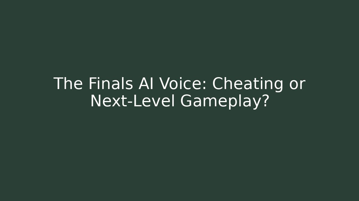 The Finals AI Voice: Cheating or Next-Level Gameplay?