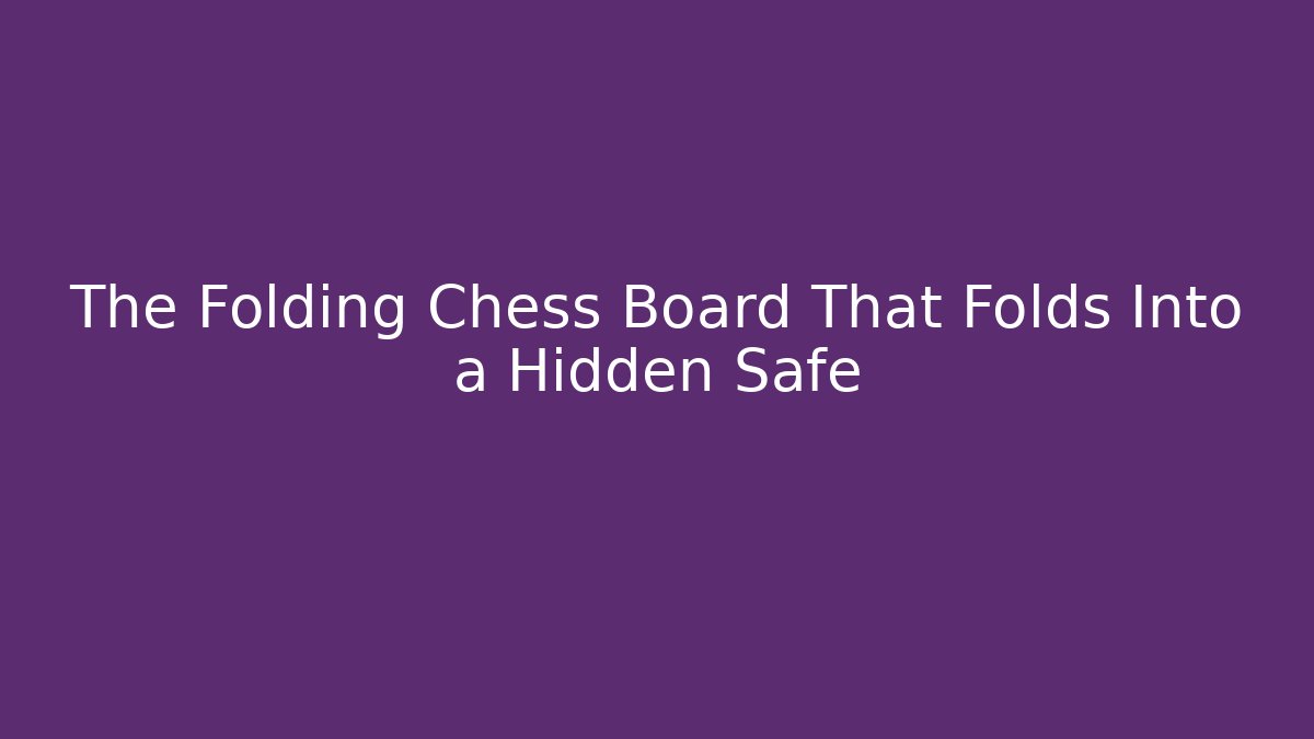 The Folding Chess Board That Folds Into a Hidden Safe