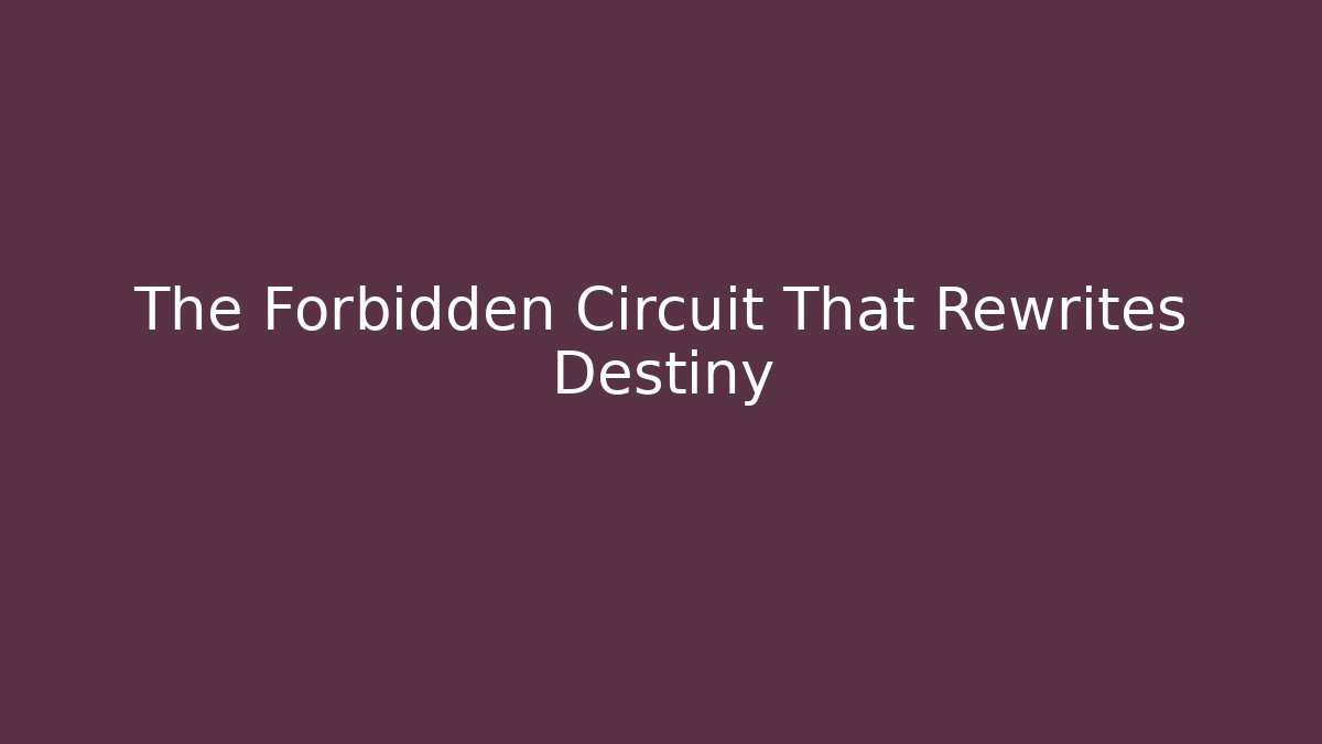 The Forbidden Circuit That Rewrites Destiny - Create More Assets