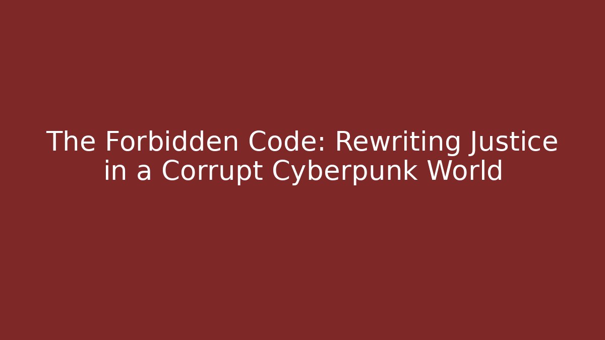 The Forbidden Code: Rewriting Justice in a Corrupt Cyberpunk World - Create More Assets