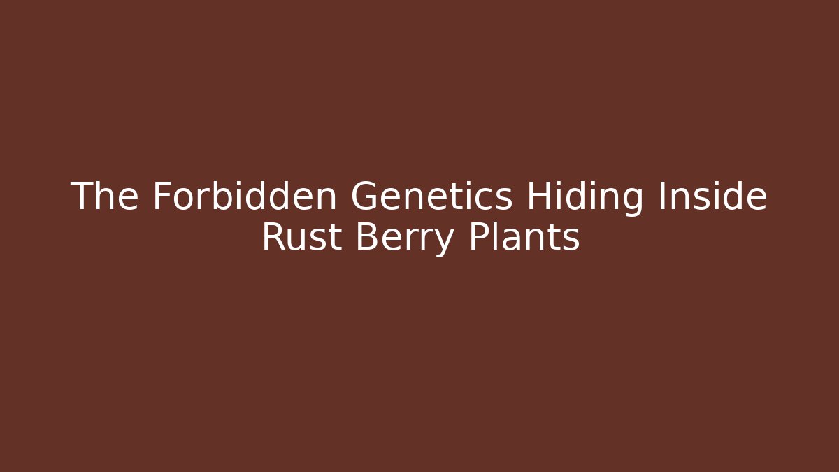 The Forbidden Genetics Hiding Inside Rust Berry Plants - Create More Assets