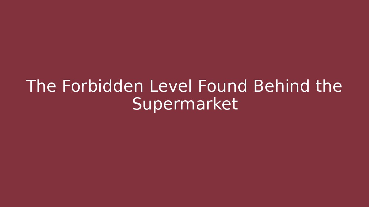 The Forbidden Level Found Behind the Supermarket