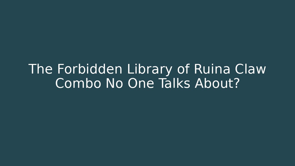 The Forbidden Library of Ruina Claw Combo No One Talks About?