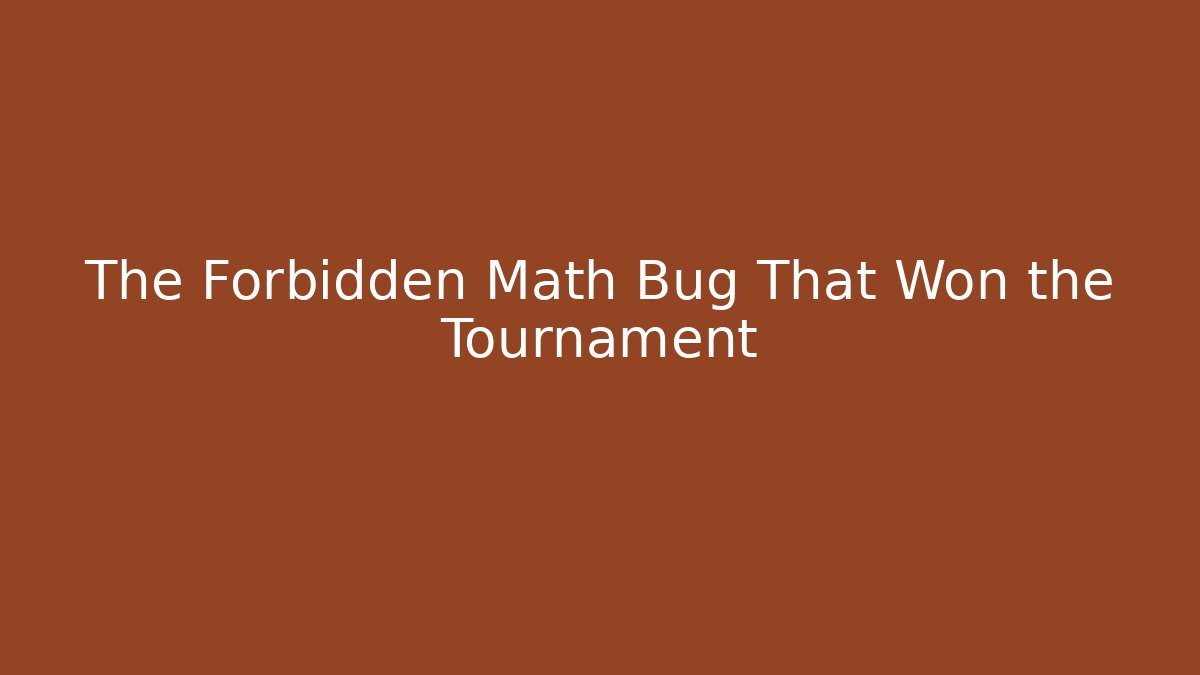 The Forbidden Math Bug That Won the Tournament