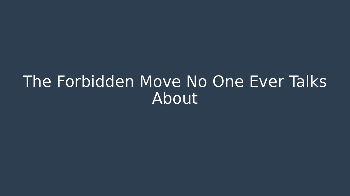 The Forbidden Move No One Ever Talks About - Create More Assets