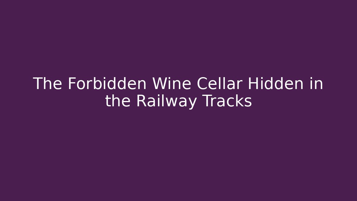 The Forbidden Wine Cellar Hidden in the Railway Tracks