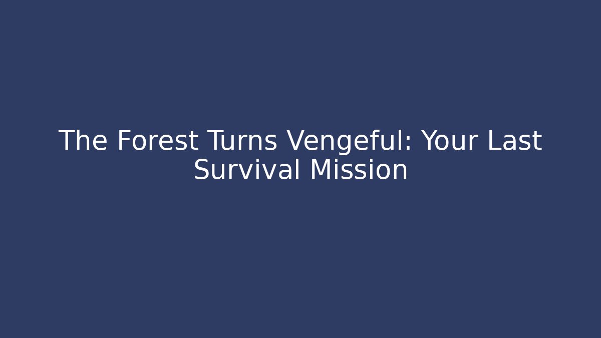 The Forest Turns Vengeful: Your Last Survival Mission