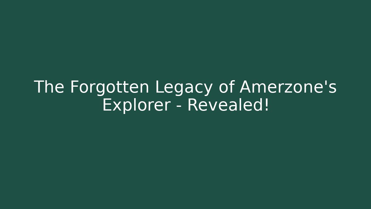 The Forgotten Legacy of Amerzone's Explorer - Revealed!