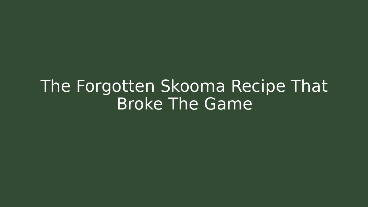 The Forgotten Skooma Recipe That Broke The Game