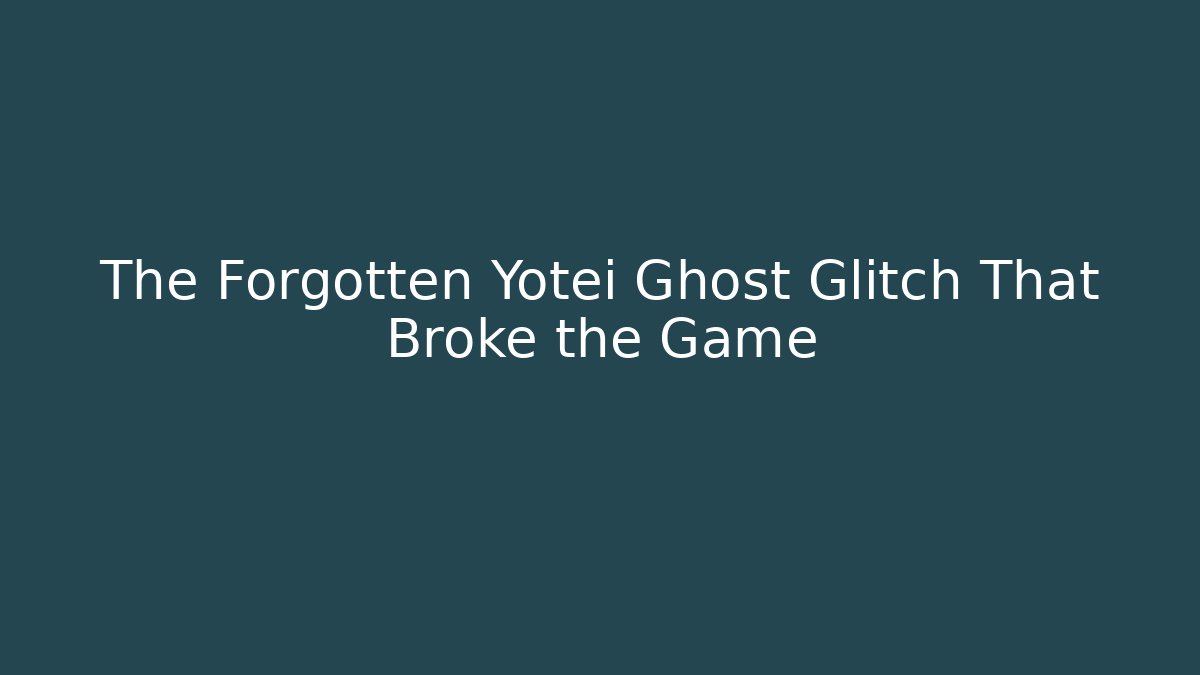 The Forgotten Yotei Ghost Glitch That Broke the Game