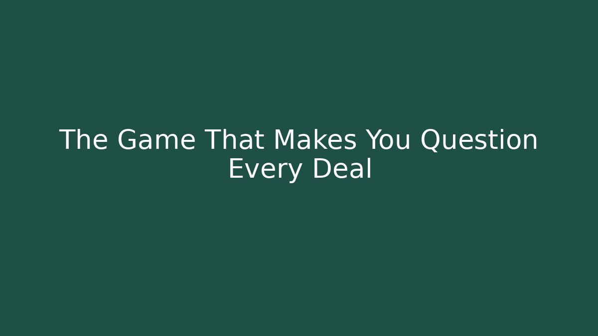 The Game That Makes You Question Every Deal