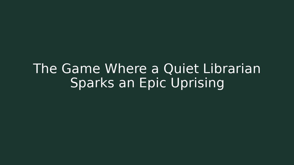 The Game Where a Quiet Librarian Sparks an Epic Uprising