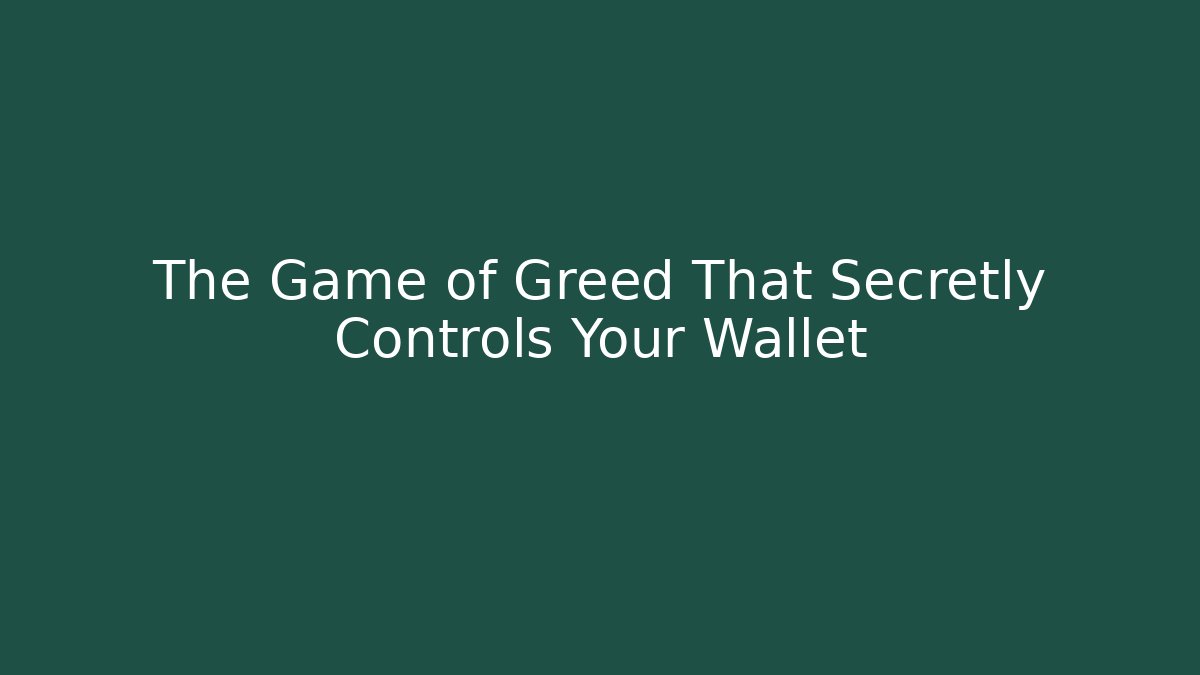The Game of Greed That Secretly Controls Your Wallet