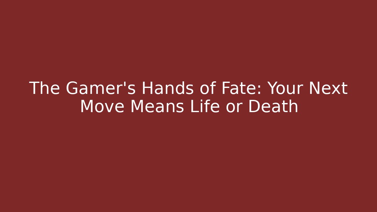 The Gamer's Hands of Fate: Your Next Move Means Life or Death