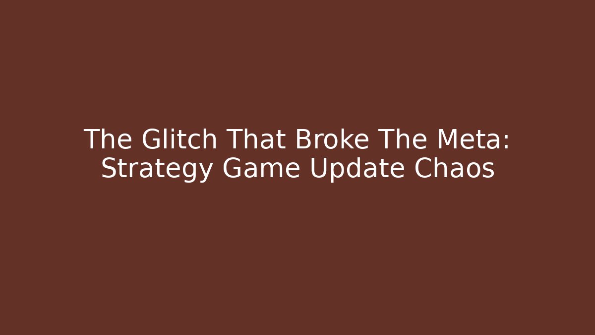 The Glitch That Broke The Meta: Strategy Game Update Chaos