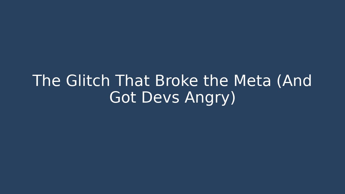 The Glitch That Broke the Meta (And Got Devs Angry) - Create More Assets